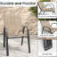 Ensemble de 6 chaises d'extérieur pour le jardin et l'utilisation commerciale, siège ergonomique large, capacité de 350 lb, structure rouille, chaises de salle à manger en tissu faciles à utiliser, imperméable