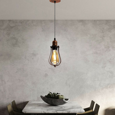 Hanska 1 - Light Rustic Red Geometric Pendant
