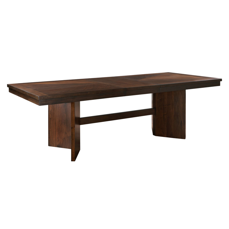 Table de salle à manger en bois avec rallonge de rangement en PC
