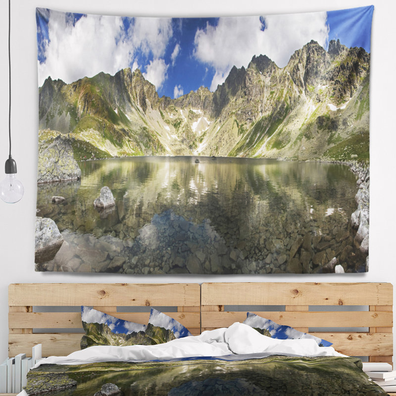 Paysage paysage de montagne avec tapisserie, H 50 po x l 60 po