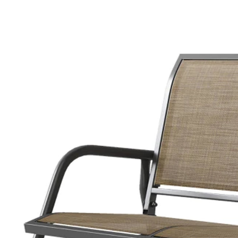 Banc de patio coulissant avec mouvement coulissant en douceur, Brun / Gris