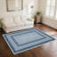Tapis rectangulaire Bimlesh Bordure bleue multi-couches-2002093587