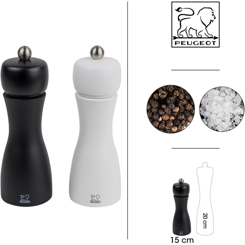 Tahiti Duo Salt and Pepper Grinder Set, 8" H x 2" W x 2" D