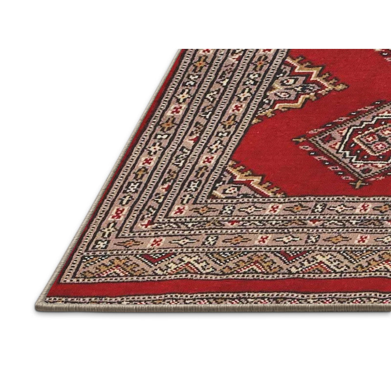 Tapis oriental rouge / brun / gris, Rectangle 5 pi x 7 pi