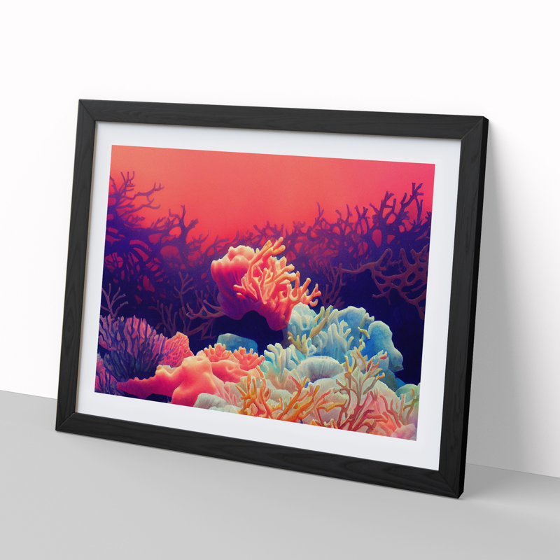 The Coral Reef Vol.5 - Single Picture Frame Print, 34cm H x 46cm W, Black