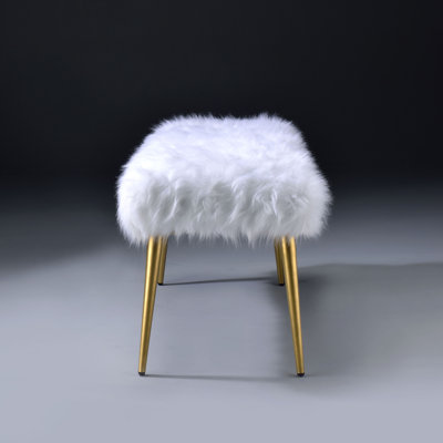 White And Gold Bench With Straight Legs
