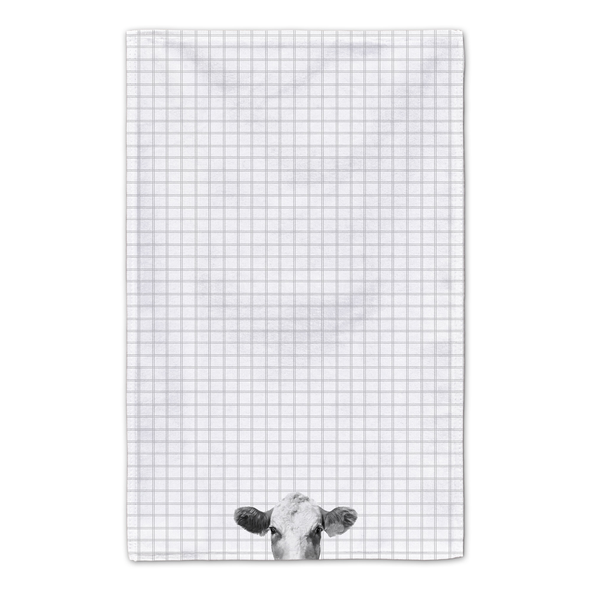 Black & White Cows Waffle Weave Kitchen Towel