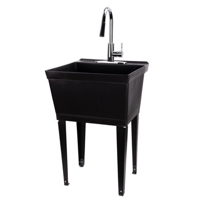 22.875'' L x 23.5'' W Freestanding Laundry Sink with Faucet