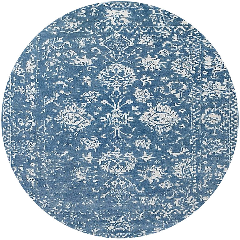 Tapis 100% moderne de style Mid-Century lavable à la machine 100%, Rond 8 pi
