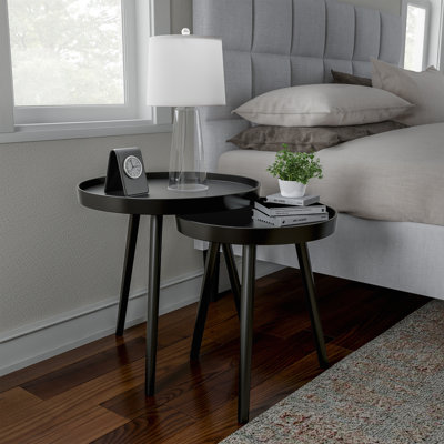 Ensemble de tables d'appoint 2 pièces avec plateau Lavish Home, noir
