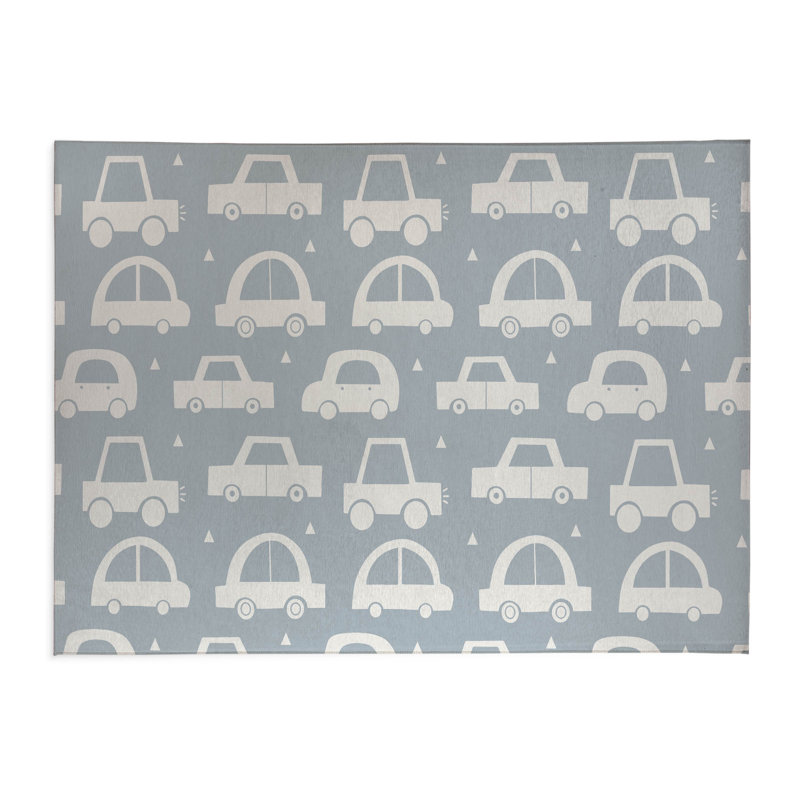 Driveway Colorized Kids Play Mat, Rectangle 5' x 7', Slate Blue