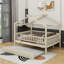 Full size wooden house bed with trundle-1443605072