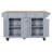 Kitchen Island With Rubber Wood Countertop-598838173