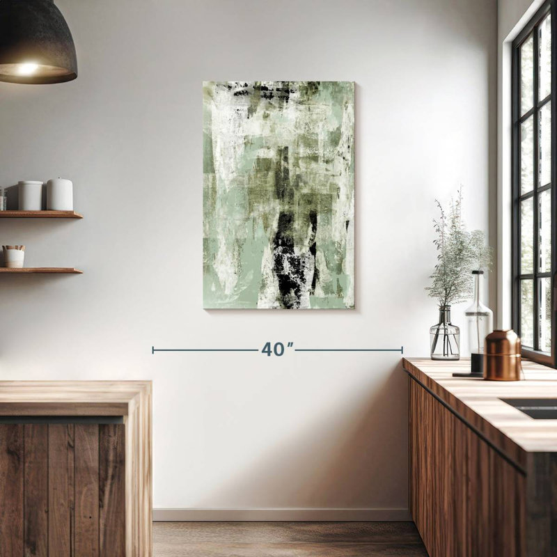 Avery Sage Green Abstract, 36" H x 24" W