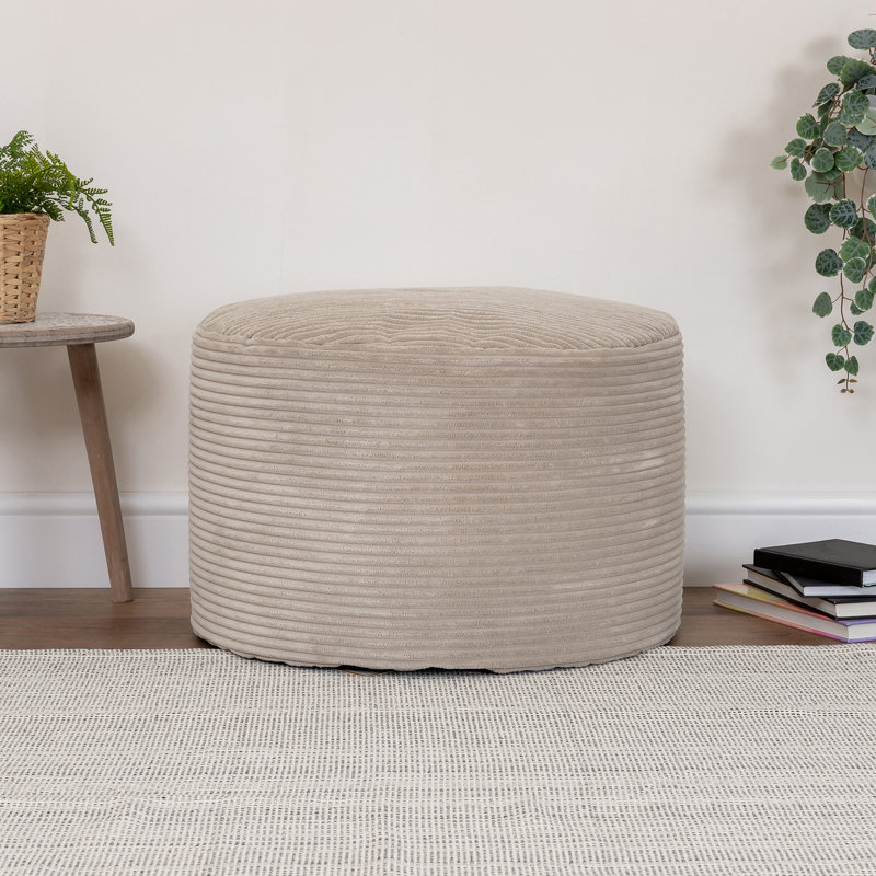 Bean Bag Bazaar Milano Corduroy Footstool, Beige