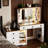 Makeup Vanity Desk With Storage Cabinet and Power Outlet-1588212973