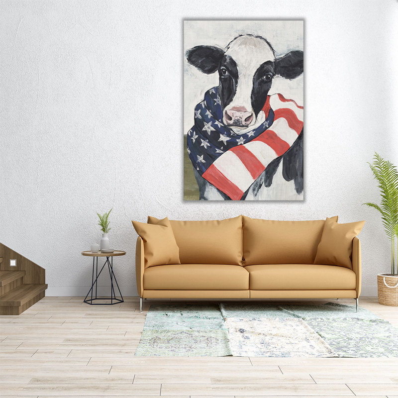 American Cow I - reproduction d'art sur toile, H 30 po x l 20 po