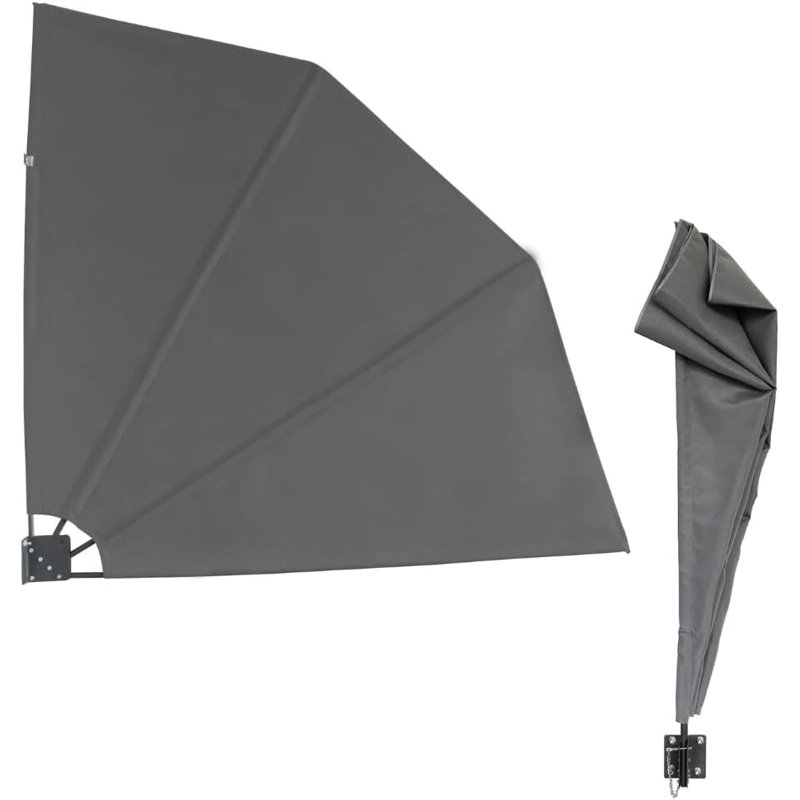 Dakota Fields 20cm D Polyester Cover Retractable Patio Awning, 140cm H x 140cm W x 20cm D, Grey
