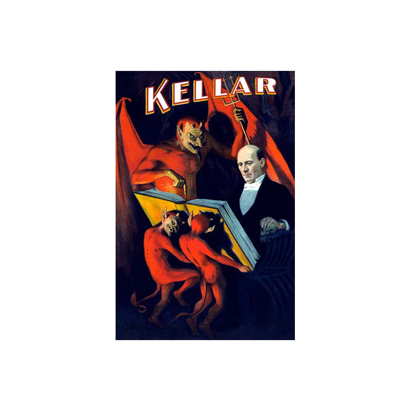« kellar », affiche rétro, H 42 po x l 28 po x P 1,5 po