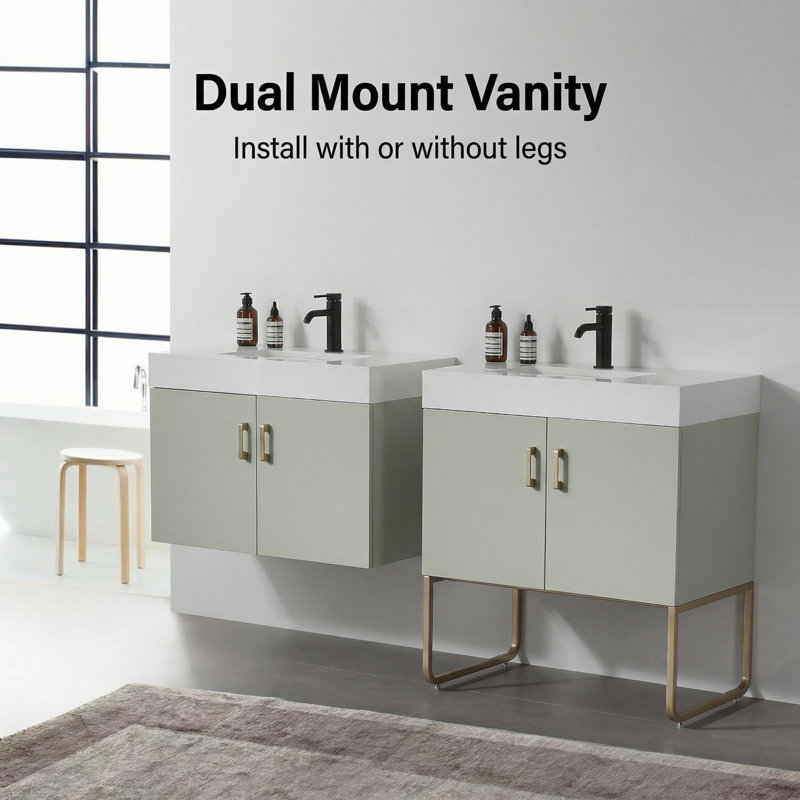 Veemon 36” W Single Vanity, Pine Mist