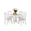 L'ensemble de table de cuisine 5 pièces pour 4 personnes comprend une table de salle à manger ronde avec Dropleaf et 4 chaises en bois massif, 42 x 42 pouces, lin blanc-142370457-142370459
