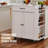 Kitchen Island Cart Rolling Storage Cabinet On Wheel With Charging Station