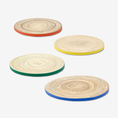 Bamboo Round 4 Piece Coaster Set