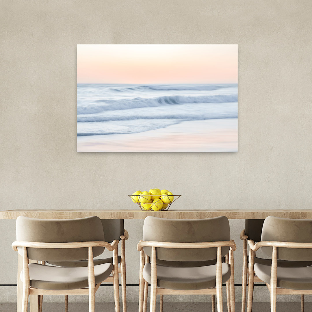 Soft Pastel Ocean Waves Abstract Dreamy Ethereal Coastal Wall Art Print