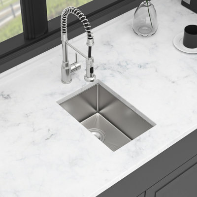 18 - Inch Wide 12 Undermount Stainless Steel Kitchen Sink 16 Gauge, X Shaped Water Guide For Smooth Drainage, Sound Proof Design, With Dish Grid And Installation Clips 12" X 18" 8" Easy Clean Guide,