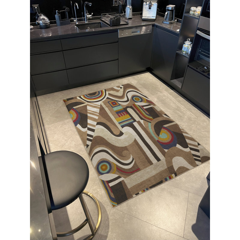 Tapis rectangulaire Vittorina, Tapis de couloir 4 pi x 8 pi 3 po