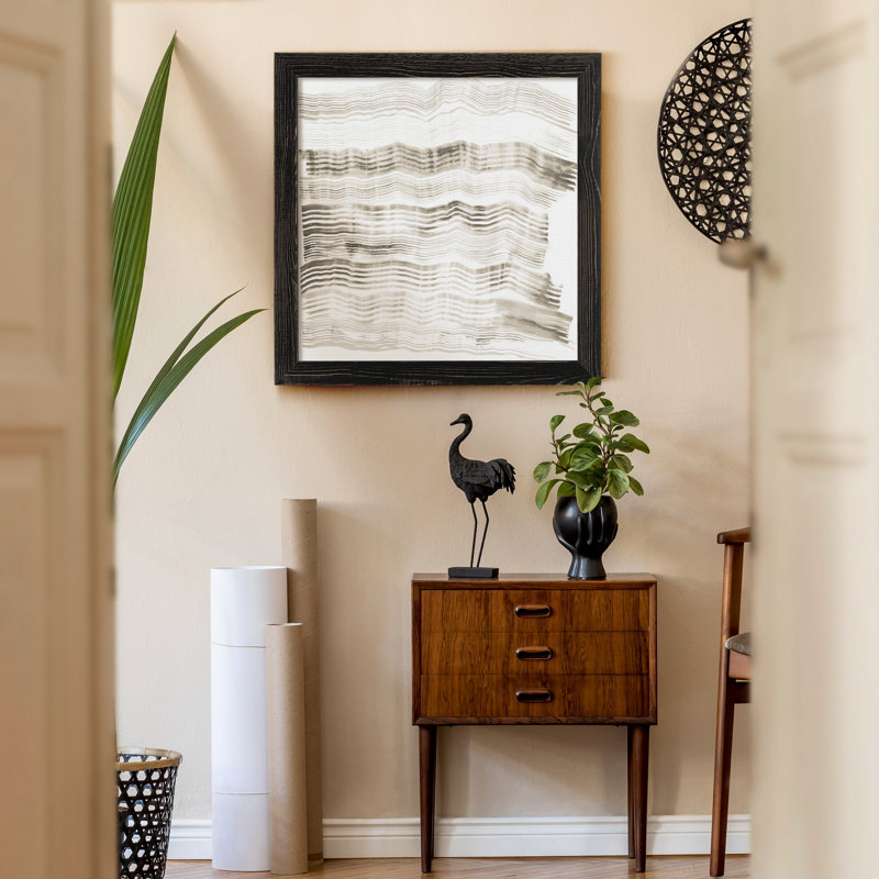 Accordéon majuscule III, reproduction d’art sur toile encadrée, H 27,5 po x l 27,5 po x P 1,5 po, Cadre noir