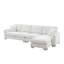 Ensemble de canapé modulaire surdimensionné à 5 places en forme de L 119 * 55 "avec méridienne, canapé en chenille de luxe pour salon, appartement ou bureau, 2 coussins, blanc