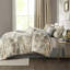 Édredon luxueux pour grand lit - 7 pièces, mélange de coton texturé, impression abstraite de différentes couleurs, tissu moderne multicolore, 3 coussins, 1 jupe de lit-128745230