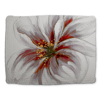 Resplendent Pink Orchid Red Botanical Braided Placemat
