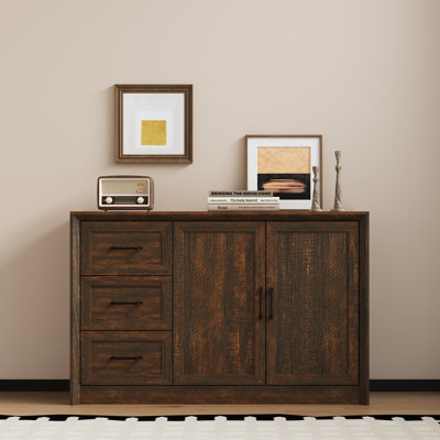 Woodgrain Storage Cabinet With 2 Doors & 3 Drawers by Ebern Designs
