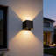 Ensemble de 2 appliques murales à DEL en aluminium, lumière carrée noire moderne et étanche pour éclairage intérieur et extérieur (ensemble de 2)-879909532