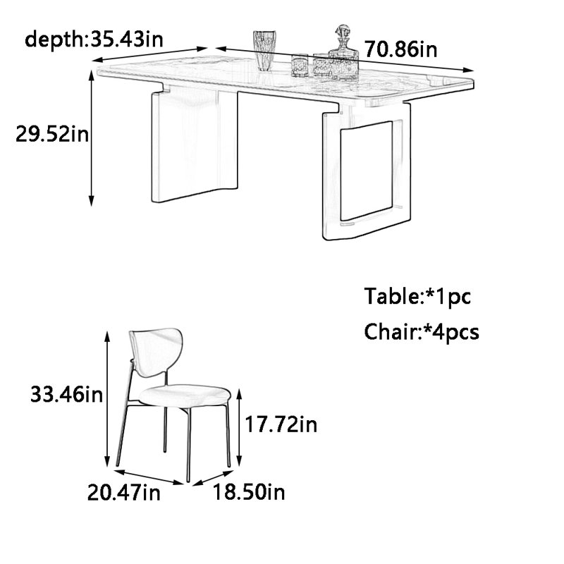 Halbert, 29.52"H x 70.86"L x 35.43"W