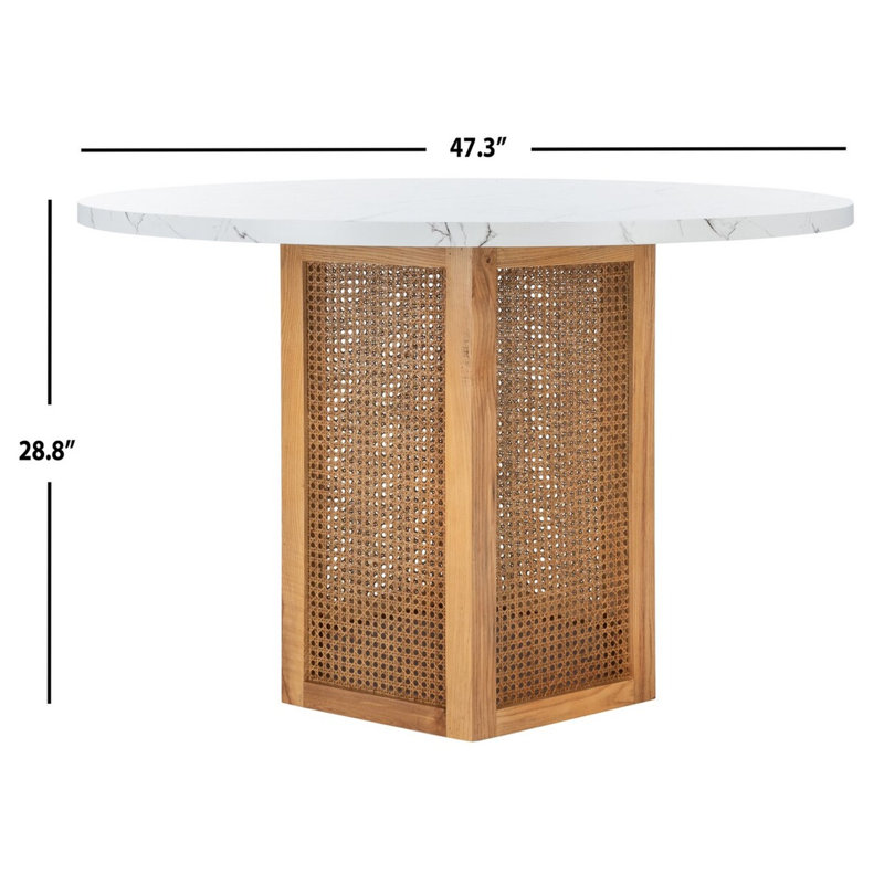 Mackworth Ash Round Solid Wood Top with Solid Wood Base Dining Table