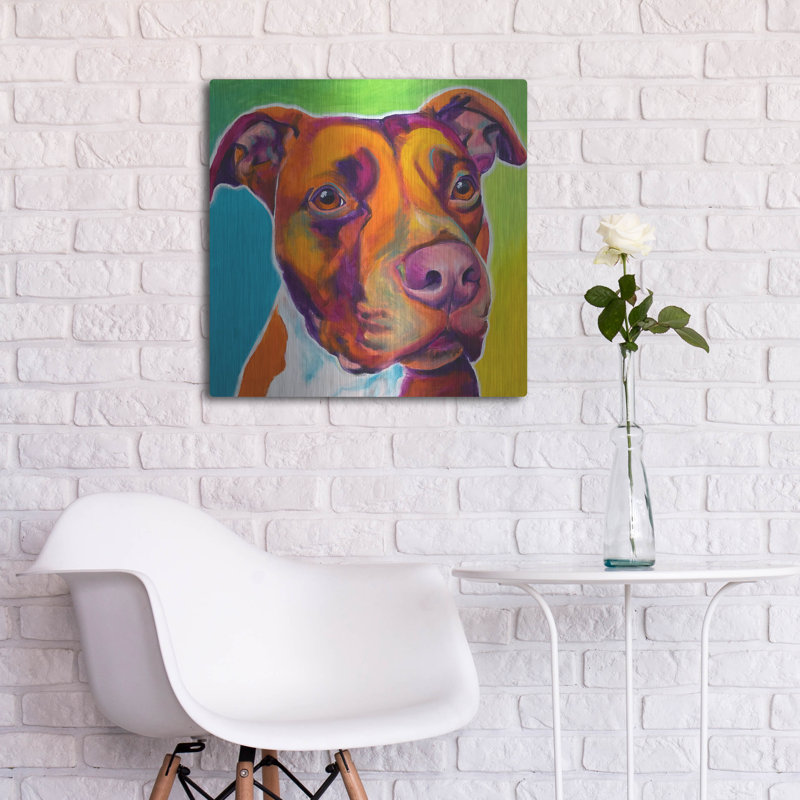 «Pit Bull - Red» par Dawg Painter, H 24 po x l 24 po