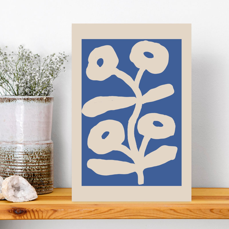 Art mural moderne moderne abstrait bleu abstrait, H 18 po x l 12 po