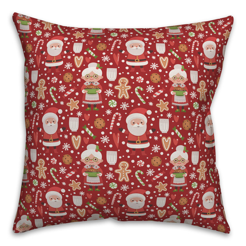  Housse de coussin Mr et Mme Claus, 16 po x 16 po, Housse de coussin seulement - Insert