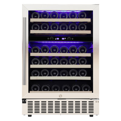23.4'' 46 Bottle Dual Zone Freestanding/Built-In Wine Fridge & Beverage Cooler on Fridge.com