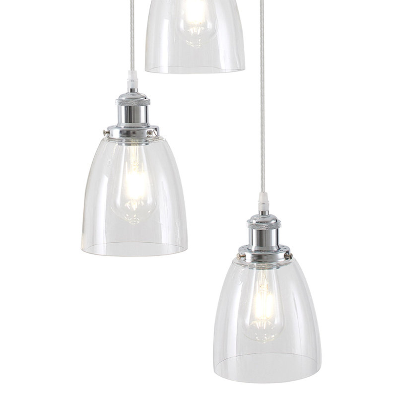 3 - Light Stainless Steel Chandelier Pendant