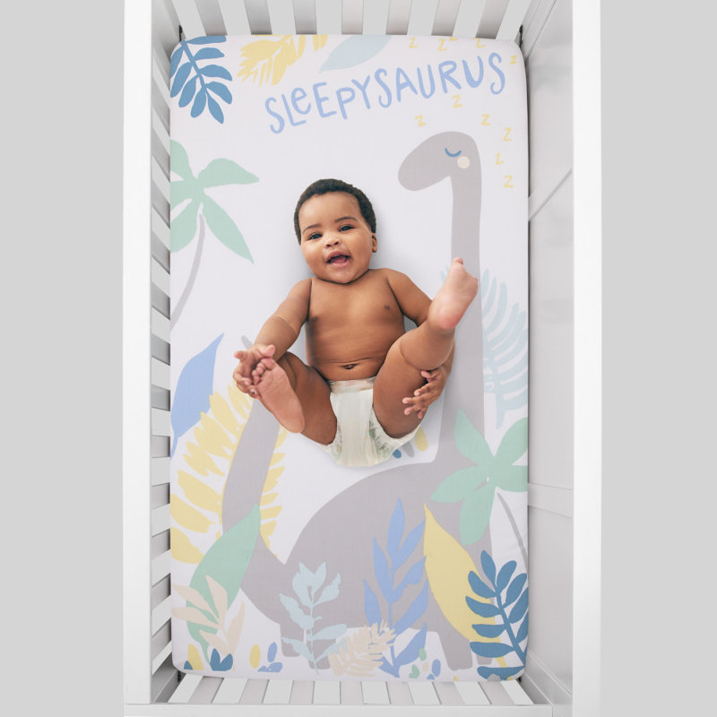 Drap-housse pour lit de bébé NoJo Sleepysaurus