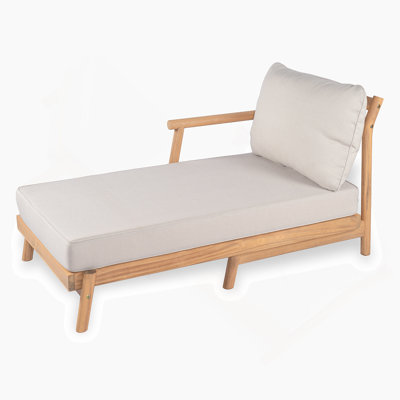 Canapé modulaire en L en bois d'acacia pour le patio, causeuse en L et causeuse