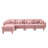 Convertible L Shape 4 - Seater Pink Boucle Fabric Sectional With Shell Shaped And Removable . Cylindrical Legs Construction For Relaxing At Home Couch In , Legs. Build Comfortable Seating Any Room-8814962