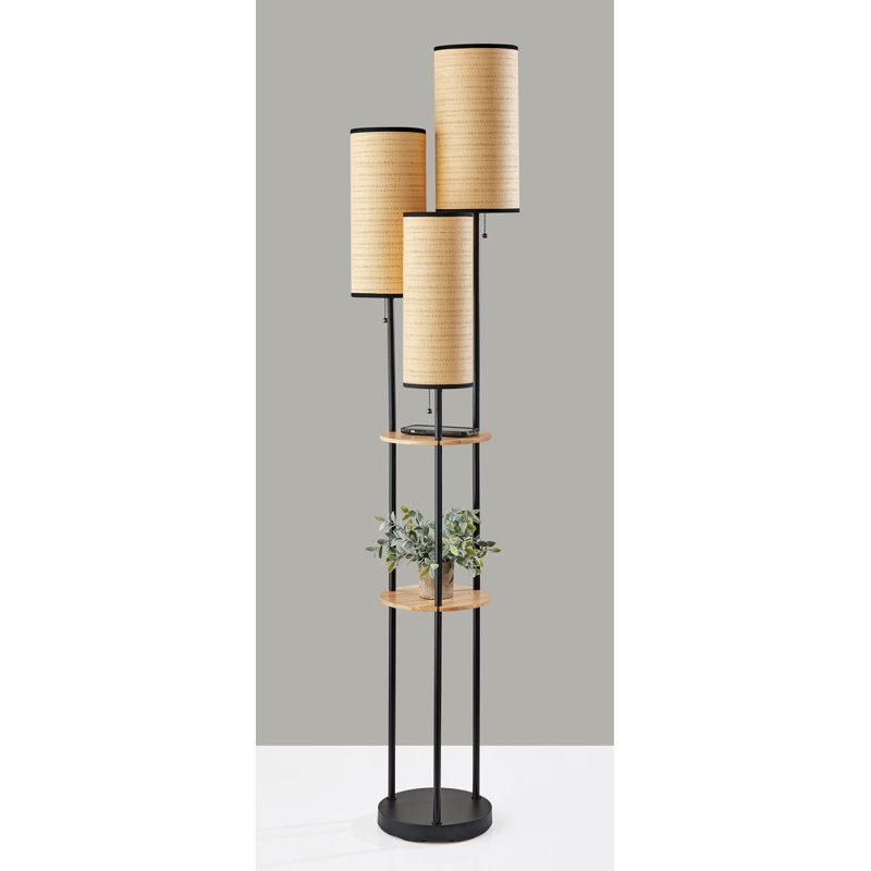 Cylee 68.5'' Black Tray Table Floor Lamp Set