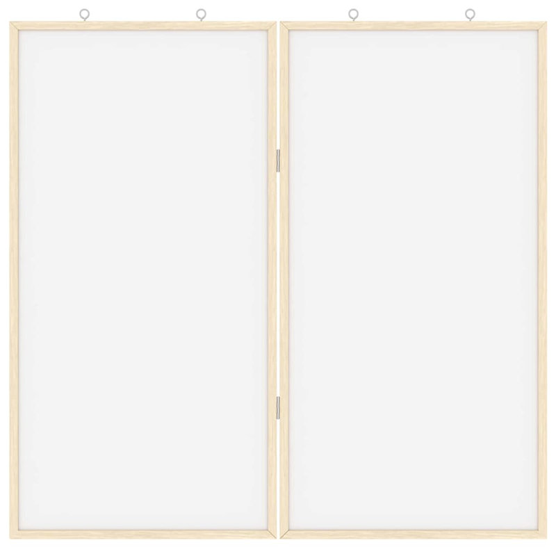 vidaXL Bulletin Board Folding Manual Solid pine wood Office Supplies Pin Memo, White, 80cm H x 80cm L