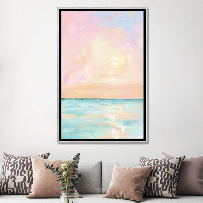 «Pastel Florida Sunset», reproduction d'art sur toile encadrée, H 60 po x l 40 po, Impression encadrée sans passe-partout