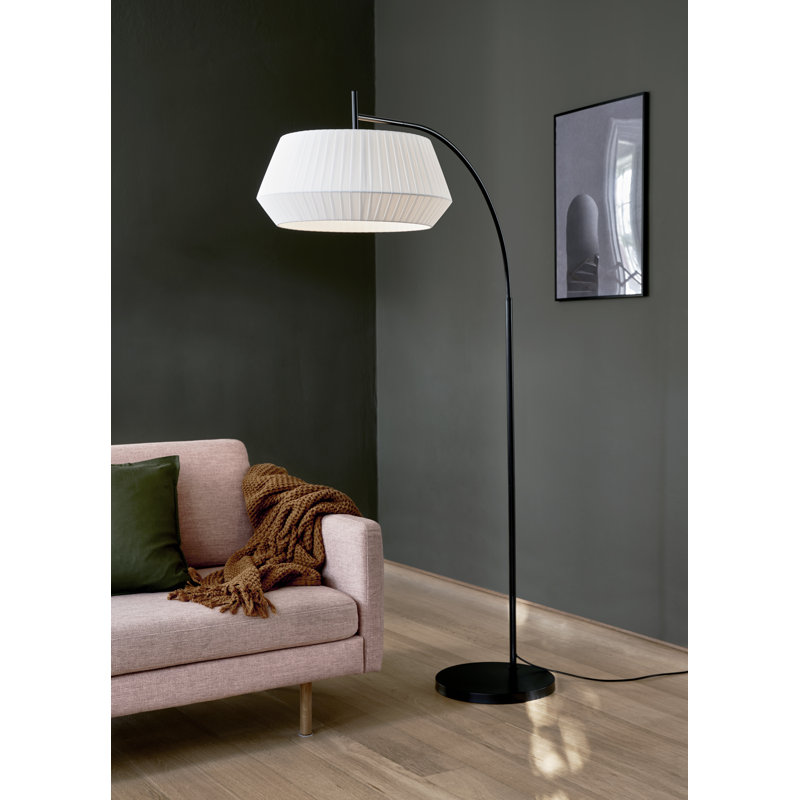 Dicte 103.5cm Matte Arched Floor Lamp, White